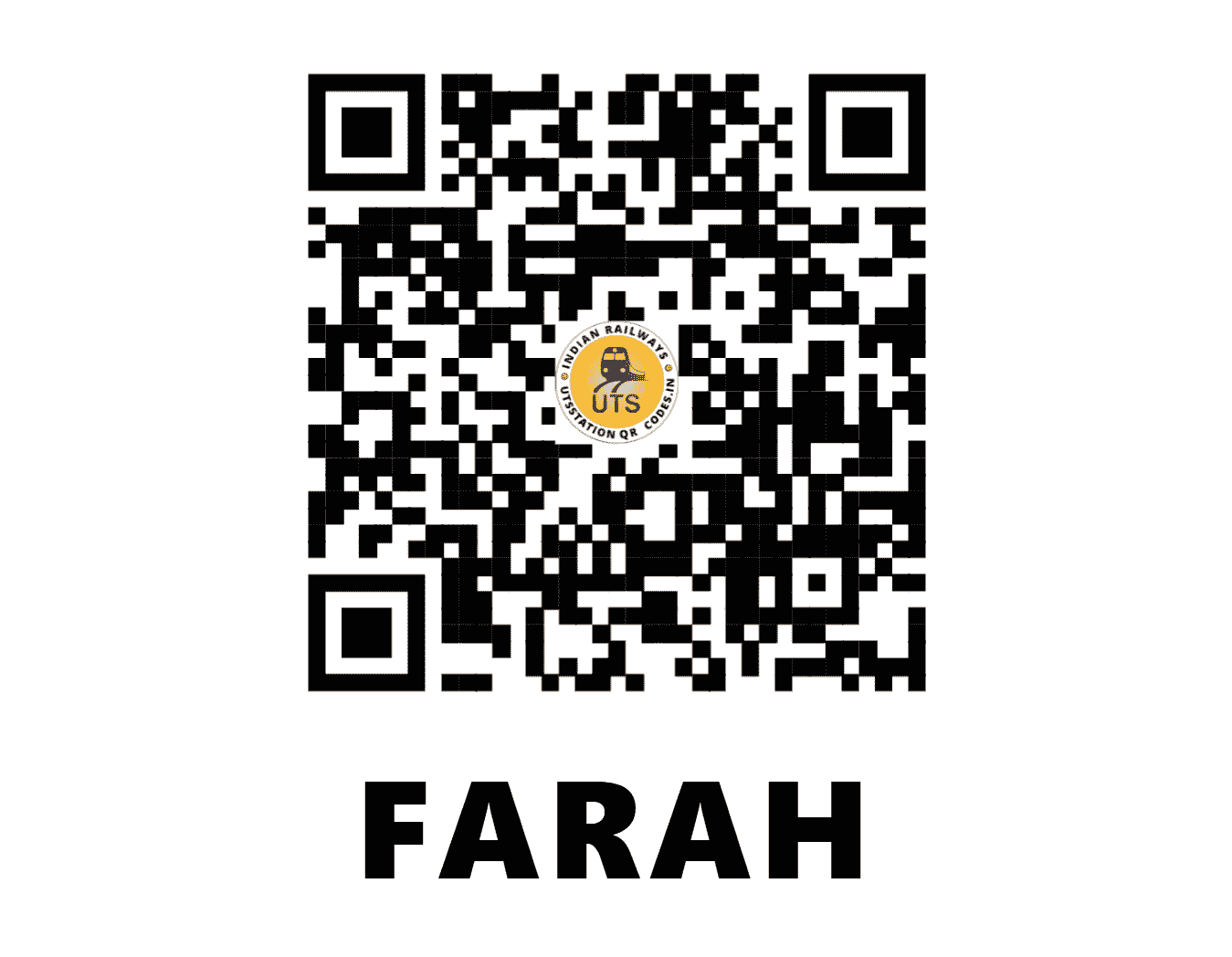 UTS QR Code for FARAH - FAR (NC - UTTAR PRADESH)